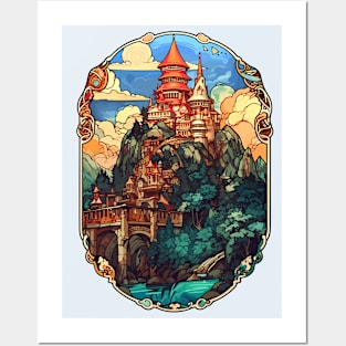 Fantasy Art Nouveau Castle Posters and Art